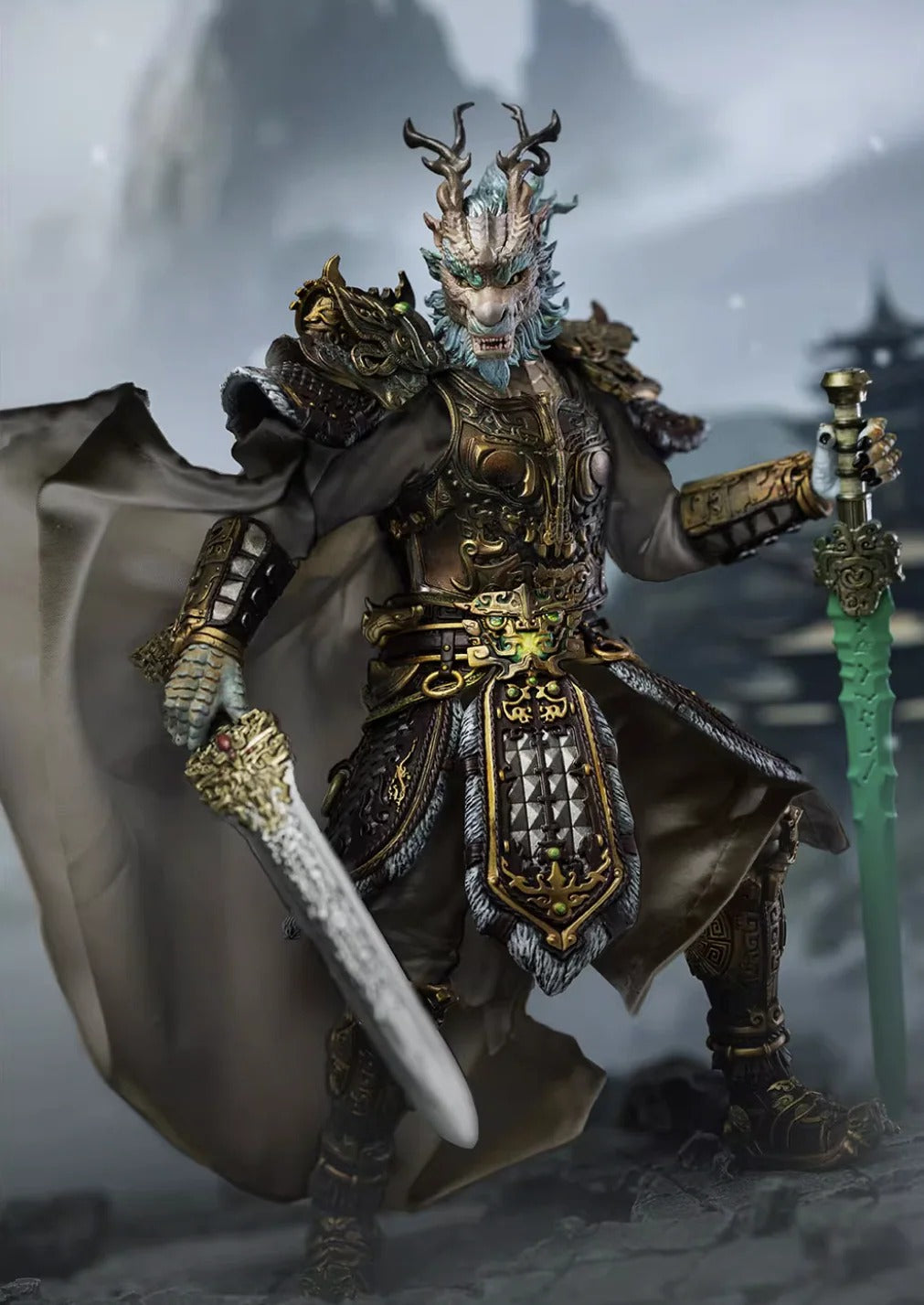 (Pre-order) Fancy Realm 1/12 Gold Dragon Warrior figure with preorder bonus