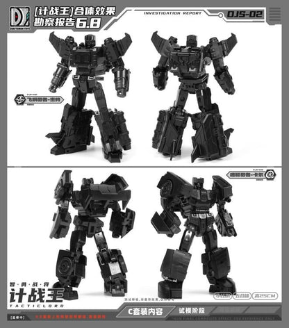 Expand your collection with the Tactic Lord (Triple Changer) Combiner set of 5 action figures by Craftsman Toys! This set includes Steel Drill, Burst Gallop, Light Strike, Jette, and Caro figures that can be combined to form Tactic Lord (Triple Changer). Once combined, this figure stands a little under 10 inches in height and features multiple points of articulation for creating the perfect pose. Be sure to add it to your collection!