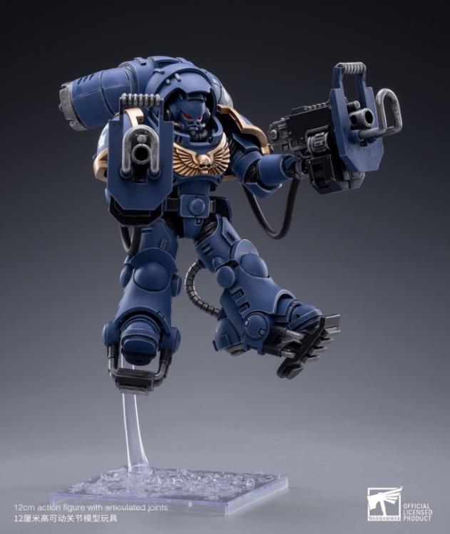 Joy Toy brings the Inceptors to life with this set of Warhammer 40K Ultramarines Primaris Inceptors box of 3 figures. The JoyToy Ultramarines are the most elite of the Space Marine Chapters in the Imperium of Man. Recreate the most important battles with this set of highly disciplined and courageous warriors.