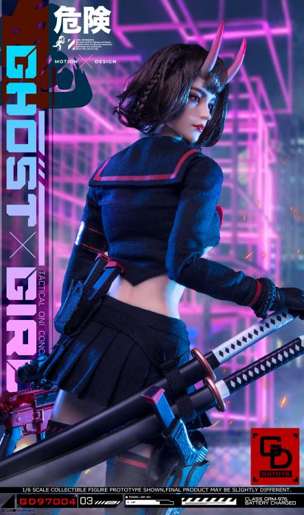 Add to your 1/6 scale collection with this unique GD Toys Tactical Oni Concepts Ghost Girl action figure. She is presented in 1/6 scale and features futuristic tactical attire. Ghost Girl includes several weapons and accessories to add endless display options.