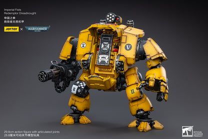 Joy Toy Warhammer 40K Imperial Fists Redemptor Dreadnought 1/18 Scale Figure. Redemptor dreadnoughts are more advanced than other dreadnoughts, using more powerful technology. JoyToy More powerful and more agile than the average dreadnought, these creations can change the tide of battle as soon as they're deployed. 