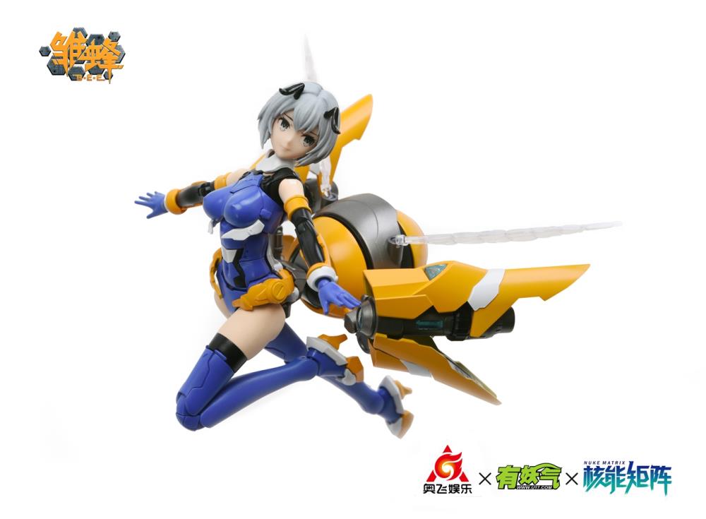 Liu Li, the third-generation swordsman from the animation "Hinabachi-B.E.E.", gets a new 1/12 scale figure model kit from Nuke Matrix! She's jointed for full poseability after assembly, and she comes with various weapons and a stand to support her in airborne poses.