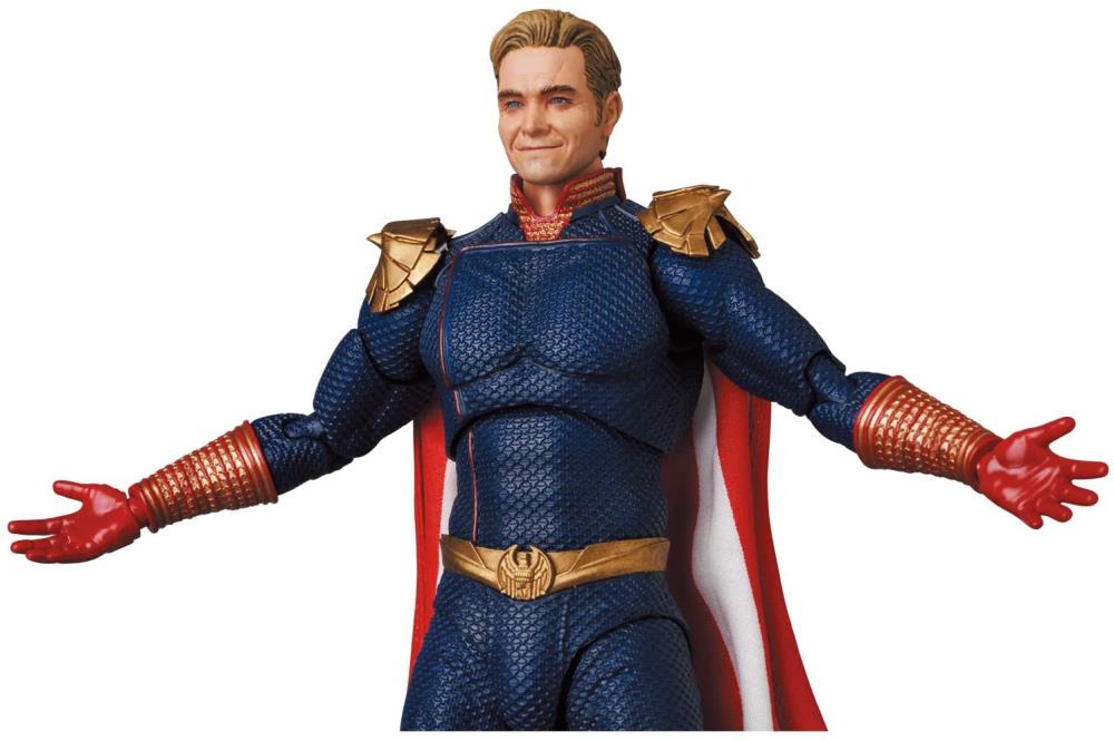 Homelander from the hit series The Boys, is now a MAFEX figure! With a high level of detail and articulation, you can re-create almost any scene from the show, and with the include stand, you can have him soaring above the rest of your collection!