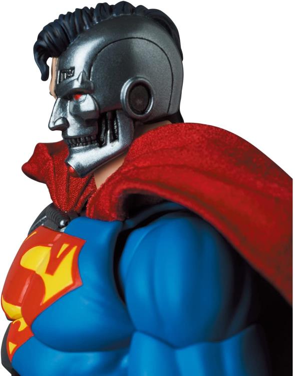 Based on the Return of Superman storyline, the MAFEX Cyborg Superman is a highly detailed action figure. Cyborg Superman features a high level of articulation for acting out all of your favorite scenes, along with a fabric cape, multiple hands, with blaster and blast effect part!