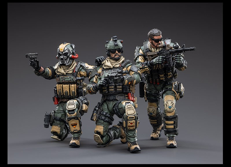 From Joy Toy, this Spartan Squad Soldier set of 3 figures is incredibly detailed in 1/18 scale. Each JoyToy figure is highly articulated and includes weapon accessories as well as several pieces of removable armor.