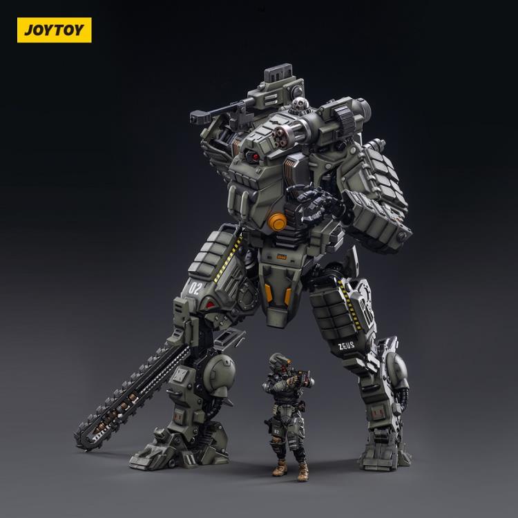 Joy Toy military vehicle series continues with the New Zeus Heavy Firepower Mecha! This 1/18-scale military Mech includes a pilot that can ride inside and a variety of weapon accessories along with removable armor pieces. JoyToy New Zeus Heavy Firepower Mecha stands about 12 1/2" tall and the pilot figure measures just under 4" tall.