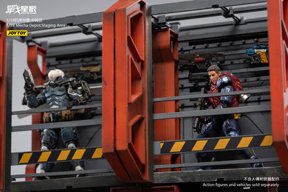 Joy Toy brings even more incredibly detailed 1/18 scale dioramas to life with this mecha depot staging area diorama! JoyToy set includes flooring, upper and lower levels, and railings.