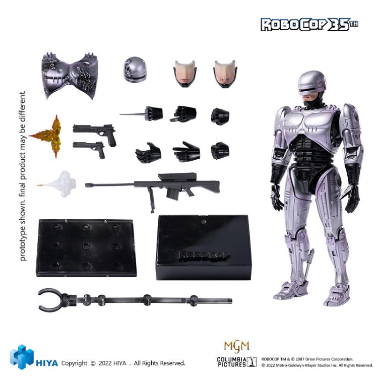 In celebrating the RoboCop (1987) film's 35th anniversary, Hiya brings the first item of the EXQUISITE SUPER Series - a RoboCop 1/12 scale die-cast action figure. He features 23 points of articulation for maximum poseability and includes a wide variety of interchangeable parts and weapons.