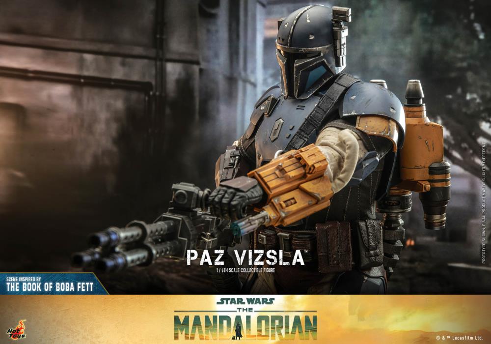 Paz Vizsla is a brawny warrior encased in the strongest beskar armor. A descendant of the esteemed House Vizsla, he comes from a long line of leaders spanning the centuries.  In anticipation to the debut of the new season of The Mandalorian™ live action series, Hot Toys is excited to officially present the 1/6th scale Paz Vizsla collectible figure!