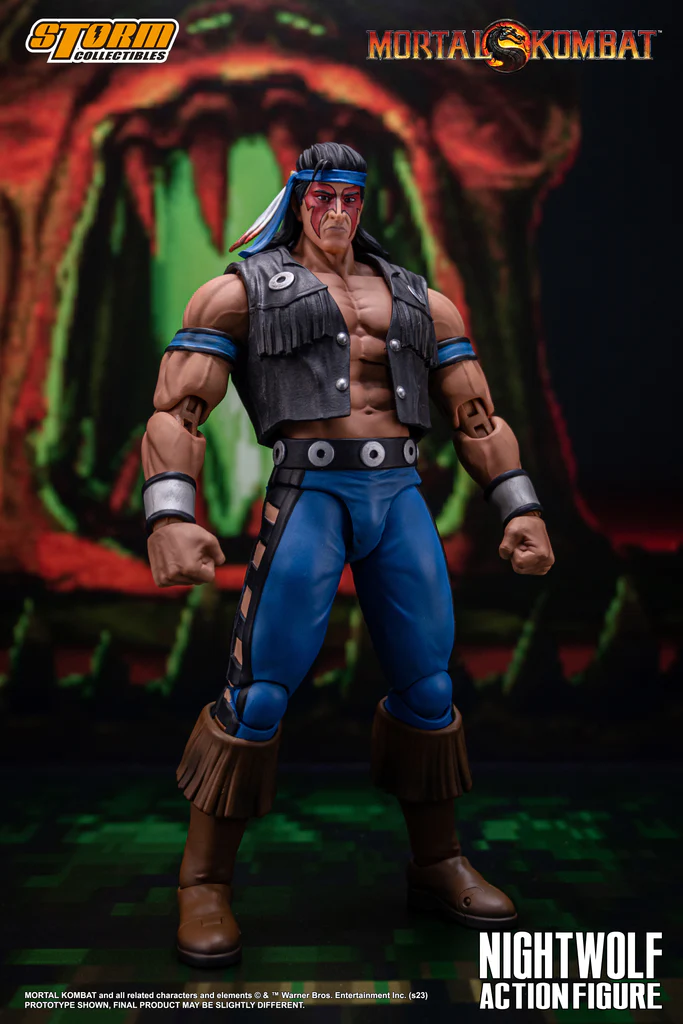 NIGHTWOLF is one of few Earthrealm mortals with a strong connection to the spirit world. A powerful Native American shaman, he is guided by the empyrean forces and communes with divine beings such as Haokah, known to the East as Raiden. Nightwolf's devotion allows the Spirits to work through him, granting him unnatural long life and ethereal weapons to kombat the darkness that threatens mortalkind.