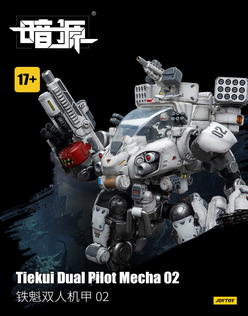 Joy Toy's military vehicle series continues with the Tiekui Dual Pilot Mecha and pilot figures! Each 1/25 scale articulated military mech and pilot features intricate details on a small scale and comes with equally-sized weapons and accessories.