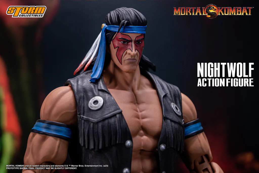 NIGHTWOLF is one of few Earthrealm mortals with a strong connection to the spirit world. A powerful Native American shaman, he is guided by the empyrean forces and communes with divine beings such as Haokah, known to the East as Raiden. Nightwolf's devotion allows the Spirits to work through him, granting him unnatural long life and ethereal weapons to kombat the darkness that threatens mortalkind.