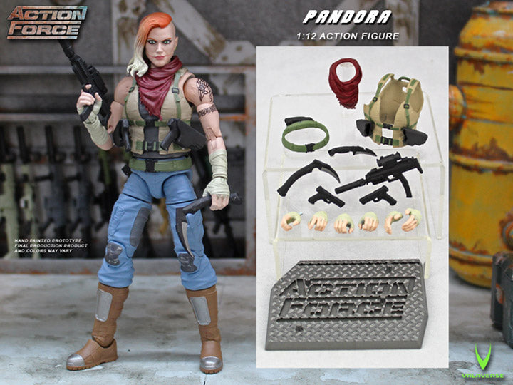 Valaverse is excited to introduce Pandora to the premium action figure line, Action Force. Pandora features over 30 points of articulation, multiple accessories, and an Action Force display stand to place her anywhere.