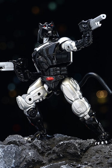 TransArt introduces their release BWM-04 Black Agent! The shiny black coloring scheme looks great, and they even managed to get a lot of details in this figure. BWM-04 Black Agent is Masterpiece scaled and includes moveable joints, mini cassette tape, and is approximately 6.5-inches tall in robot mode.