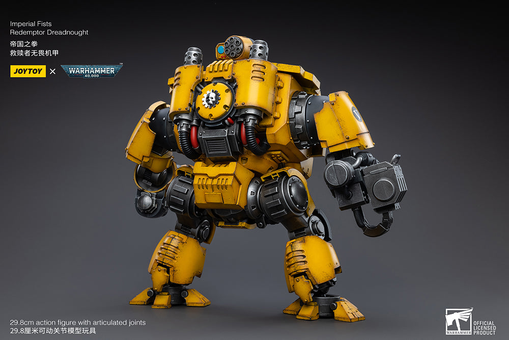 Joy Toy Warhammer 40K Imperial Fists Redemptor Dreadnought 1/18 Scale Figure. Redemptor dreadnoughts are more advanced than other dreadnoughts, using more powerful technology. JoyToy More powerful and more agile than the average dreadnought, these creations can change the tide of battle as soon as they're deployed. 