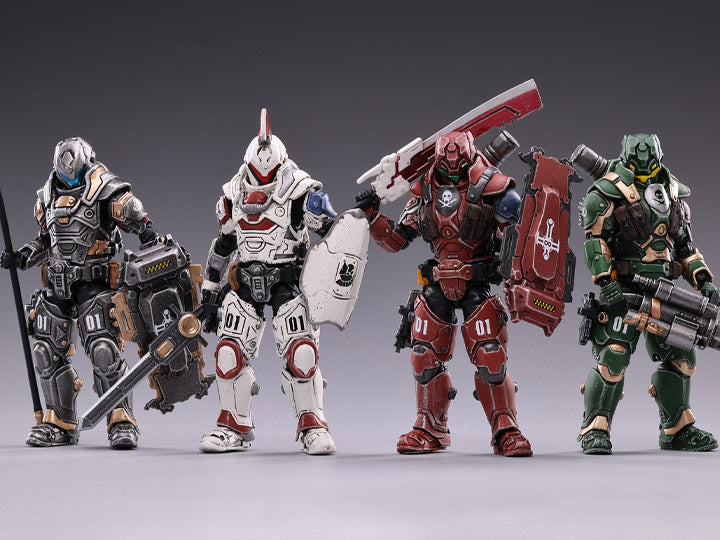 Joy Toy Battle for the Stars 01st Legion Steel set of figures is incredibly detailed in 1/18 scale. JoyToy, each figure is highly articulated and includes weapon accessories.