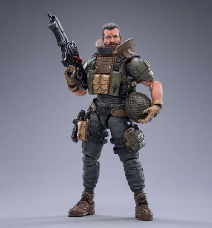 Joy Toy Gregson figure is incredibly detailed in 1/18 scale. JoyToy figure is highly articulated and includes weapon accessories as well as several pieces of removable gear.