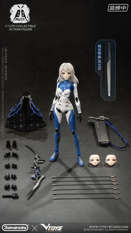 Brought to you by VTOYS, comes an original figure of character Muse! Standing over 6 inches tall, this 1/12 scale figure comes with an assortment of interchangeable parts and accessories and is articulated for endless display options.