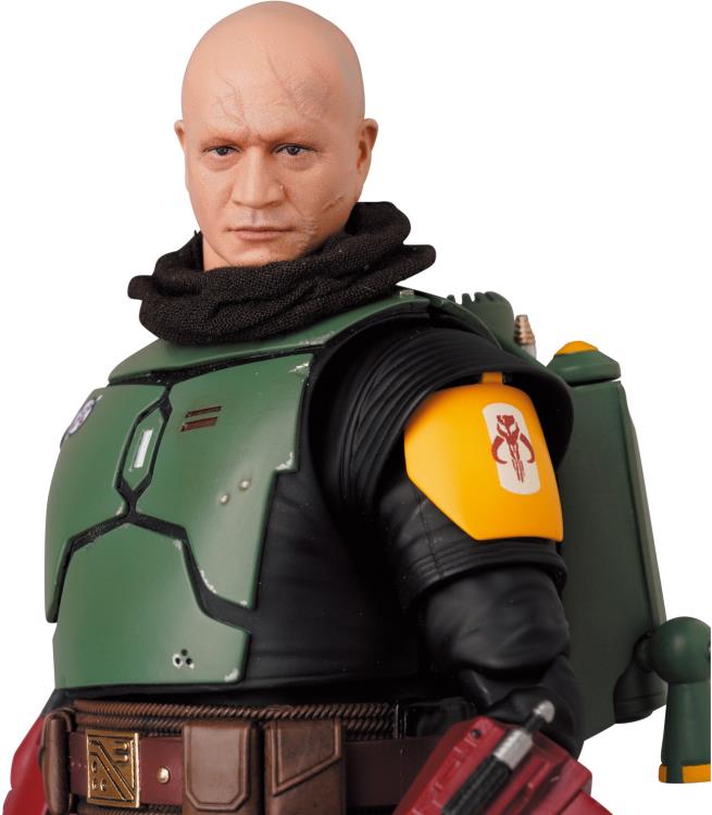 Boba Fett once again joins the MAFEX line. This time from his appearance from The Mandalorian! Boba features premium detail and articulation and includes several weapons and accessories for a wide variety of display options.