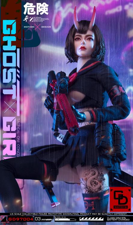 Add to your 1/6 scale collection with this unique GD Toys Tactical Oni Concepts Ghost Girl action figure. She is presented in 1/6 scale and features futuristic tactical attire. Ghost Girl includes several weapons and accessories to add endless display options.