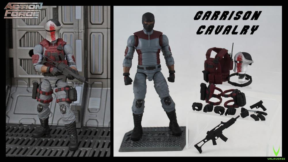 Valaverse is excited to introduce Garrison Cavalry to the premium action figure line, Action Force. The Garrison Cavalry figure features over 30 points of articulation, multiple accessories, and an Action Force display stand to place him anywhere.