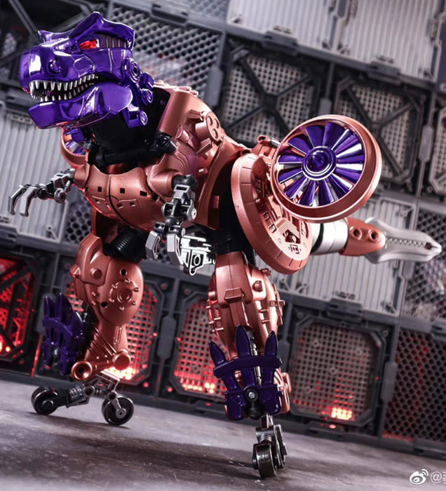 TransArt introduces their release BWM-06 Metal T Rex Standing an impressive 10.2 inches in robot mode, BWM-06 is Masterpiece Scale and transforms to a Tyrannosaurus Rex!