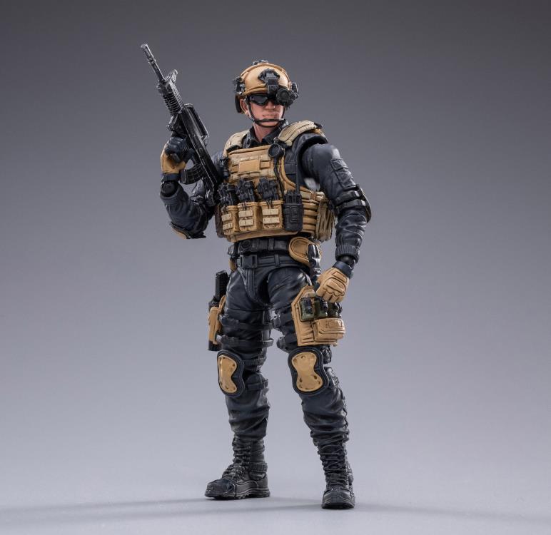 Joy Toy set of Police Sniper, Assault, and Automatic Rifleman figures is incredibly detailed in 1/18 scale. JoyToy, each figure is highly articulated and includes weapon accessories as well as several pieces of removable gear.