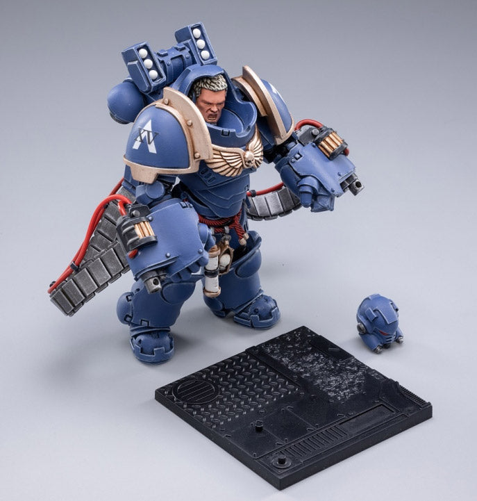 Joy Toy brings the Aggressors to life with this set of Warhammer 40K Ultramarines Aggressors box of 3 figures. The JoyToy Ultramarines are the most elite of the Space Marine Chapters in the Imperium of Man. Recreate the most important battles with this set of highly disciplined and courageous warriors.