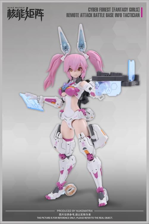 This model kit by Nuke Matrix is yet another addition to their Cyber Forest Fantasy Girls lineup. The Cyber Forest Remote Attack Battle Base Info Tactician features pieces to build weapons and accessories with a wide range of motion along with a battle base.