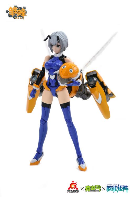 Liu Li, the third-generation swordsman from the animation "Hinabachi-B.E.E.", gets a new 1/12 scale figure model kit from Nuke Matrix! She's jointed for full poseability after assembly, and she comes with various weapons and a stand to support her in airborne poses.