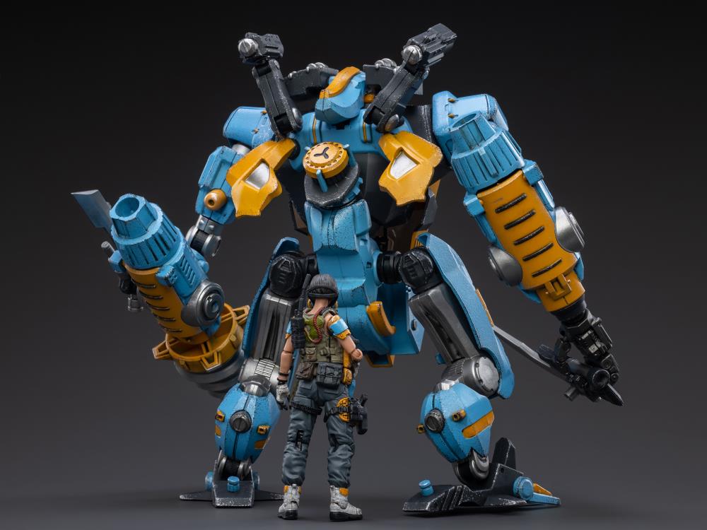 Joy Toy military vehicle series continues with the North 04 Armed Attack Mecha and pilot figure! JoyToy, each 1/18 scale articulated military mech and pilot features intricate details on a small scale and comes with equally-sized weapons and accessories.