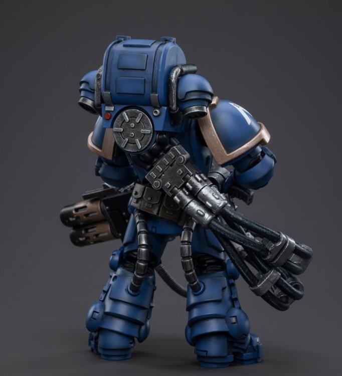 Joy Toy The most elite of the Space Marine Chapters in the Imperium of Man, Joy Toy brings the Ultramarines from Warhammer 40k to life with this new series of 1/18 scale figures. JoyToy each figure includes exclusive heads, interchangeable hands and weapon accessories and stands between 4" and 6" tall.