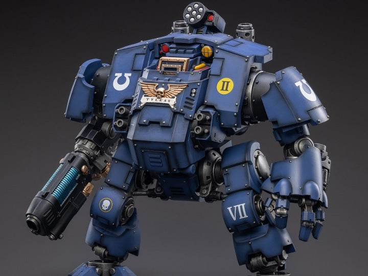 When the JoyToy Ultramarines need reinforcements, they call down Brother Tyleas in his Dreadnought to crush their enemies for the Emperor! Joy Toy brings the Ultramarines from Warhammer 40k to life with this new series of 1/18 scale figures.