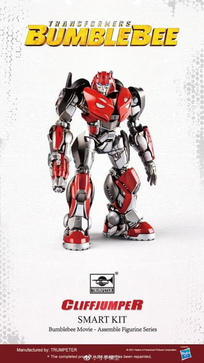 From Trumpeter comes the Transformers Cliffjumper model kit! This model kit is comprised of pre-painted pieces. When complete Cliffjumper will stand 3.5 inches tall and features a great range of articulation.