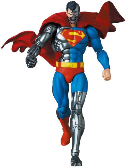 Based on the Return of Superman storyline, the MAFEX Cyborg Superman is a highly detailed action figure. Cyborg Superman features a high level of articulation for acting out all of your favorite scenes, along with a fabric cape, multiple hands, with blaster and blast effect part!