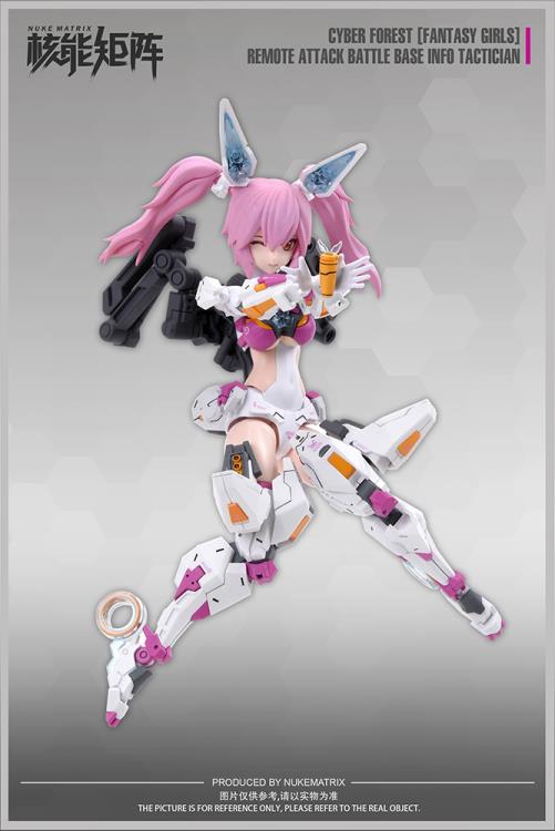 This model kit by Nuke Matrix is yet another addition to their Cyber Forest Fantasy Girls lineup. The Cyber Forest Remote Attack Battle Base Info Tactician features pieces to build weapons and accessories with a wide range of motion along with a battle base.