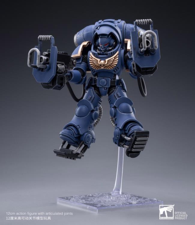 Joy Toy brings the Inceptors to life with this set of Warhammer 40K Ultramarines Primaris Inceptors box of 3 figures. The JoyToy Ultramarines are the most elite of the Space Marine Chapters in the Imperium of Man. Recreate the most important battles with this set of highly disciplined and courageous warriors.