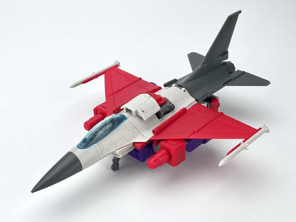 From Fans Hobby comes the Master Builder MB-23 Destroyer converting robot. This robot features a red, white and purple color scheme and can convert into a jet plane. This highly detailed Destroyer figure is a terrific addition to any collection.