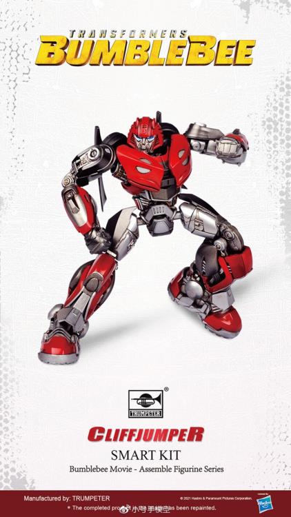 From Trumpeter comes the Transformers Cliffjumper model kit! This model kit is comprised of pre-painted pieces. When complete Cliffjumper will stand 3.5 inches tall and features a great range of articulation.