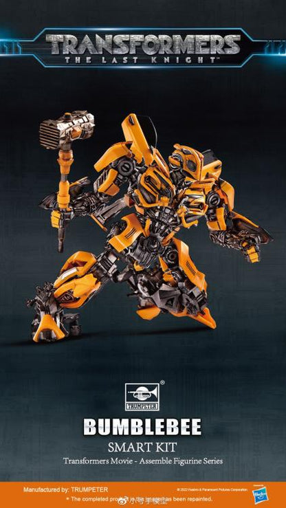 From Trumpeter comes the Transformers: The Last Knight Bumblebee Smart Kit 07! This model kit has over 70 pieces and requires no nipper or glue to put it together, making for easy assembly. Upon completion, this figure stands at just under 4 inches tall and has 27 points of articulation. Interchangeable parts and accessories are the icing on the cake, making for an even great number of display possibilities.