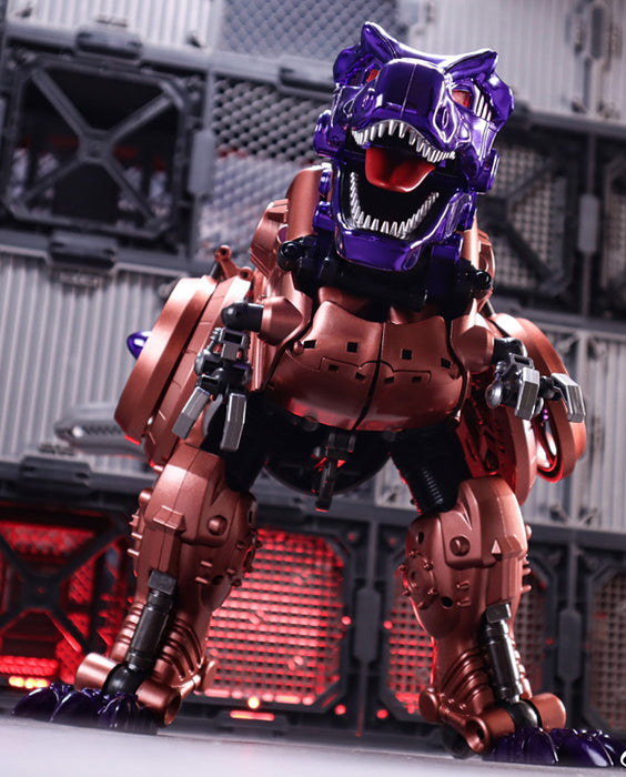 TransArt introduces their release BWM-06 Metal T Rex Standing an impressive 10.2 inches in robot mode, BWM-06 is Masterpiece Scale and transforms to a Tyrannosaurus Rex!