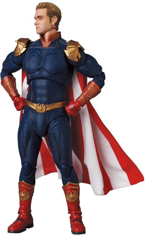 Homelander from the hit series The Boys, is now a MAFEX figure! With a high level of detail and articulation, you can re-create almost any scene from the show, and with the include stand, you can have him soaring above the rest of your collection!