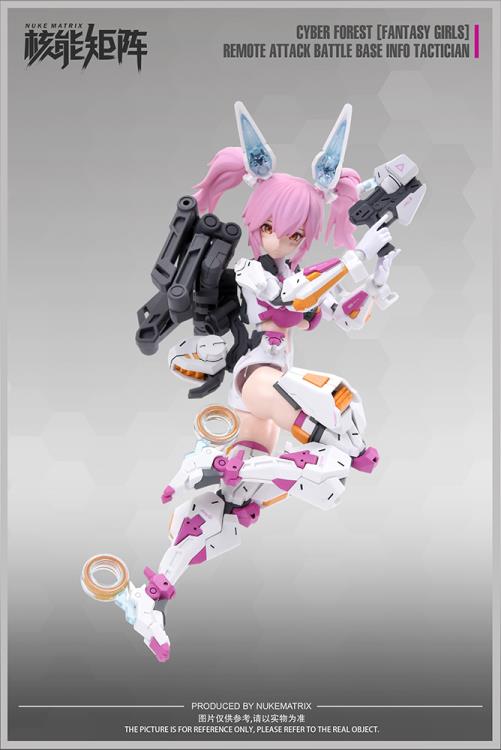 This model kit by Nuke Matrix is yet another addition to their Cyber Forest Fantasy Girls lineup. The Cyber Forest Remote Attack Battle Base Info Tactician features pieces to build weapons and accessories with a wide range of motion along with a battle base.