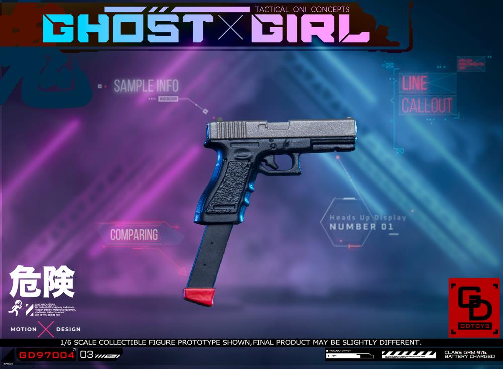 Add to your 1/6 scale collection with this unique GD Toys Tactical Oni Concepts Ghost Girl action figure. She is presented in 1/6 scale and features futuristic tactical attire. Ghost Girl includes several weapons and accessories to add endless display options.