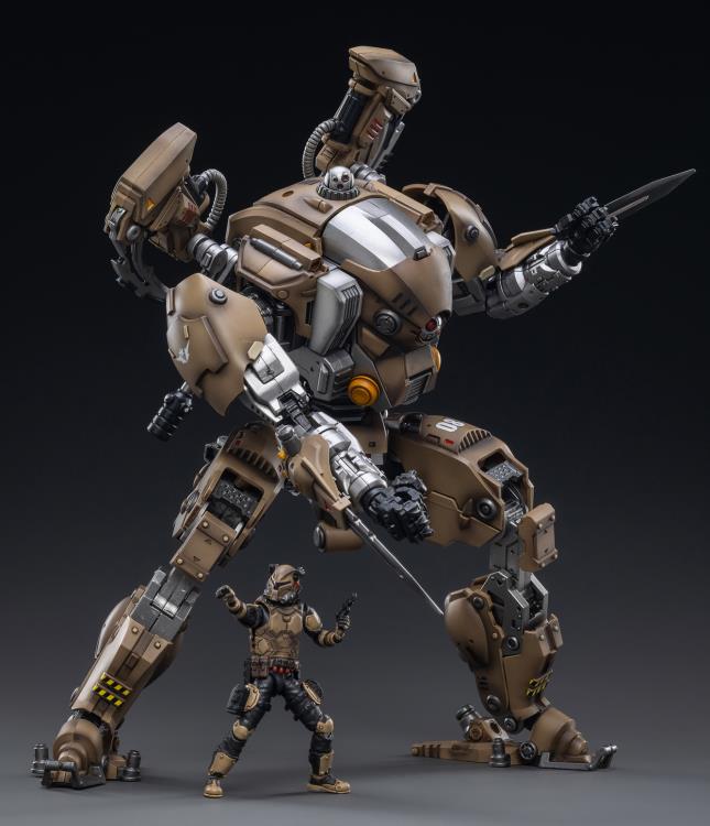 Joy Toy military vehicle series continues with the Xingtian Mecha and pilot figures ! JoyToy, each 1/18 scale articulated military mech and pilot features intricate details on a small scale and comes with equally-sized weapons and accessories.