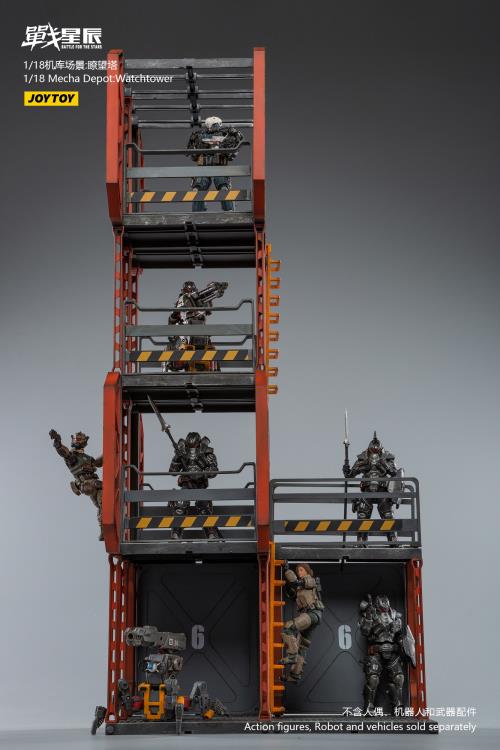 Joy Toy brings even more incredibly detailed 1/18 scale dioramas to life with this mecha depot observation tower diorama! JoyToy set includes flooring, upper and lower levels, and railings.