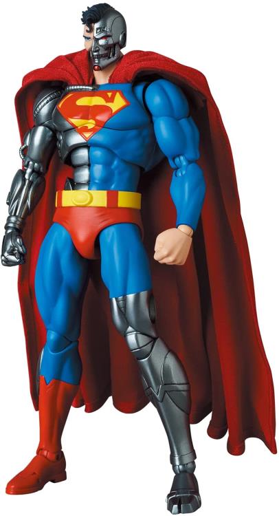 Based on the Return of Superman storyline, the MAFEX Cyborg Superman is a highly detailed action figure. Cyborg Superman features a high level of articulation for acting out all of your favorite scenes, along with a fabric cape, multiple hands, with blaster and blast effect part!