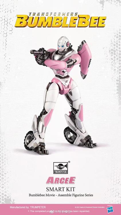From Trumpeter comes the Transformers: Bumblebee Arcee Smart model kit! This model kit requires no glue or paint. When complete, Arcee will stand 5.11 inches tall and feature a fully articulated body.