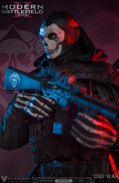 Add to your Flagset military-inspired figure collection with this 1/6 scale Battlefield End War II Grim Reaper figure. This figure features all of the Grim Reaper's signature accessories such as the sickle and cloak with a modern twist.