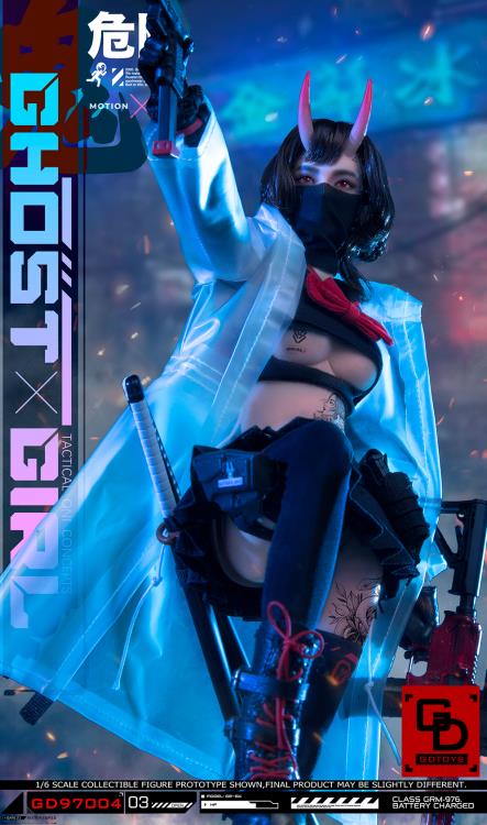 Add to your 1/6 scale collection with this unique GD Toys Tactical Oni Concepts Ghost Girl action figure. She is presented in 1/6 scale and features futuristic tactical attire. Ghost Girl includes several weapons and accessories to add endless display options.